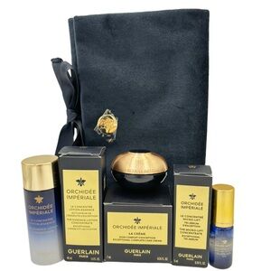 New Guerlain Cosmetic Pouch with 3 travel size Orchidee Imperiale products
